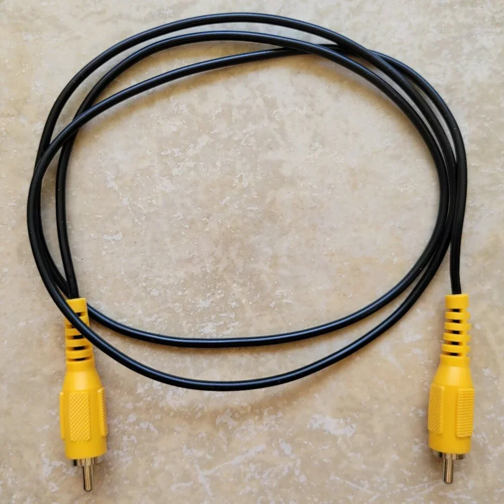 Single RCA Yellow Connector Plug, 3 Feet
